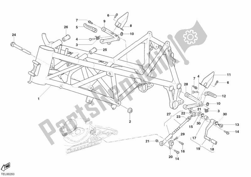 Wszystkie części do Rama Ducati Superbike 999 USA 2005